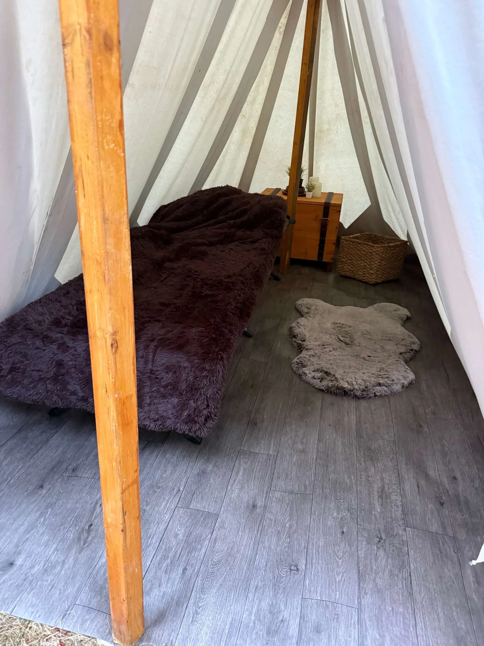 The covered gathering space at Rohan Camp
